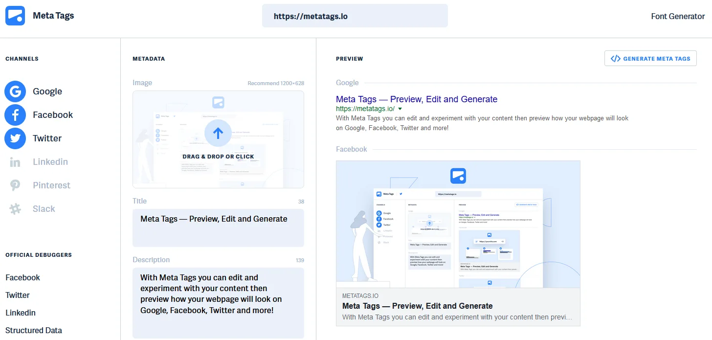 Metatags.io screenshot