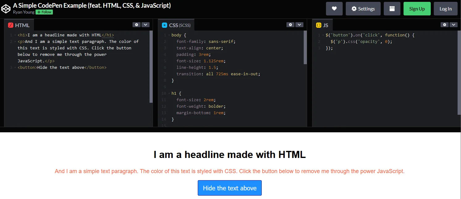 CodePen screenshot