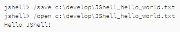 Automatické dokončovanie a história interaktívneho Java JShell
