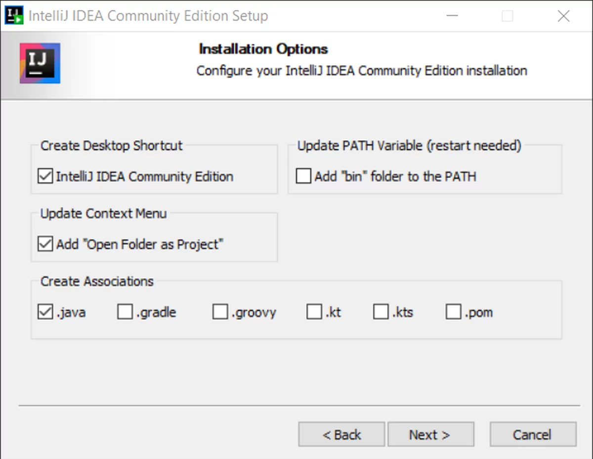 A few configuration options before the actual installation