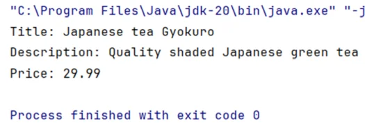 builder design pattern program output