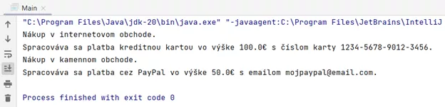 výstup v java z príkladu návrhový vzor bridge