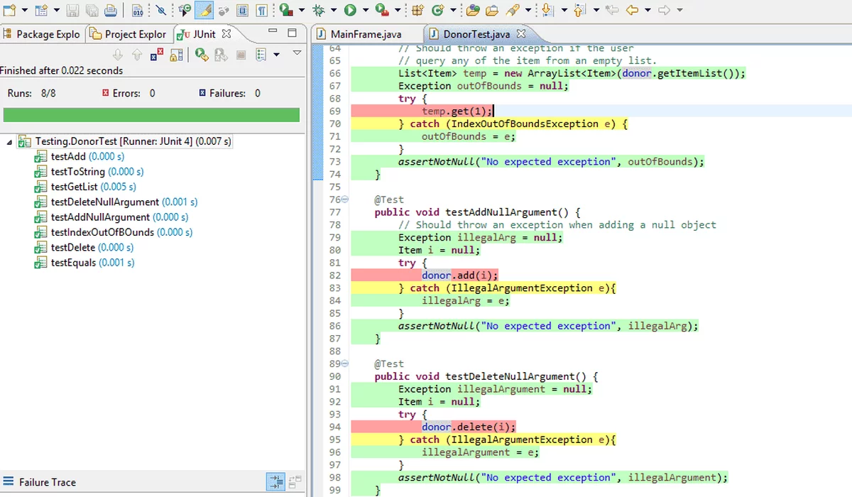 JUnit screenshot