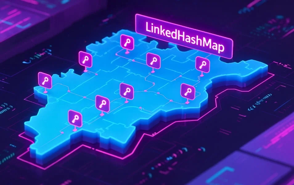 Vizualizácia dátovej štruktúry LinkedHashMap – mapa s kľúčmi